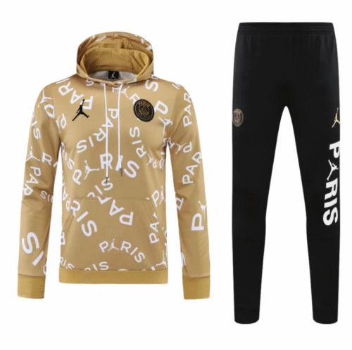 PSG Technical Hoodie Training Kit (Sweatshirt+Pants) Gold 2025/26