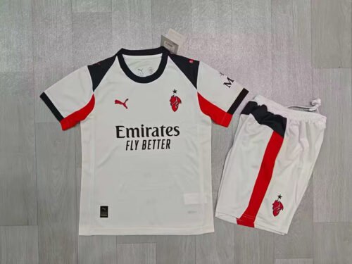 AC Milan Soccer Jersey Away Kids Kit Jersey+Shorts 2025/26
