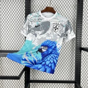 Brazil Soccer Jersey Blue Parrot Special Edition Custom Shirt 2025