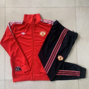 Kids Manchester United Training Kit (Jacket+Pants) Red 2025/26