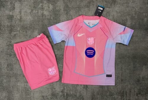 Barcelona Pink Special Edition Soccer Kids Kit Jersey+Shorts 2025/26