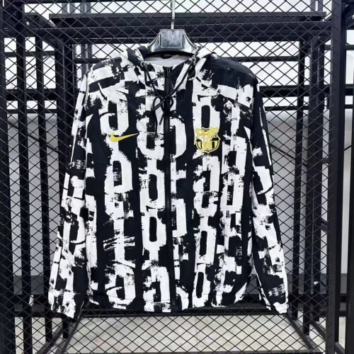 Barcelona Windbreaker Jacket White&Black 2025/26