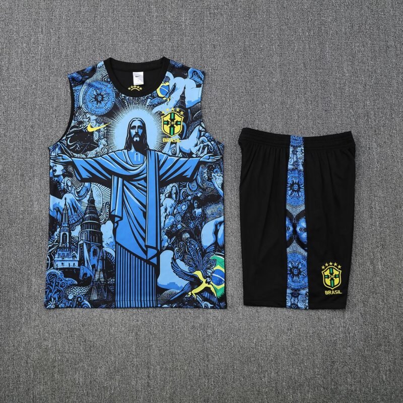 Brazil Sleeveless Training Kit Blue 2025