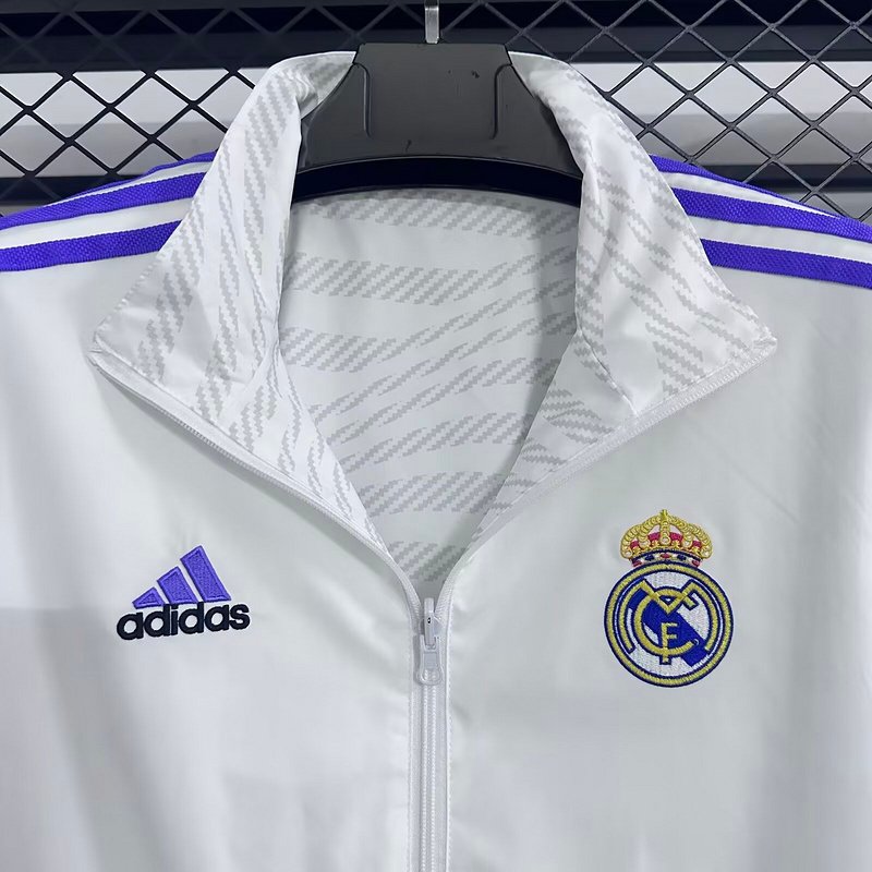Real Madrid Reversible Double-Sides Windbreaker Jacket White&Gray 2025-26
