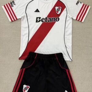 River Plate Soccer Jersey Home Kids Kit Jersey+Shorts 2025/26 - With Sponsors