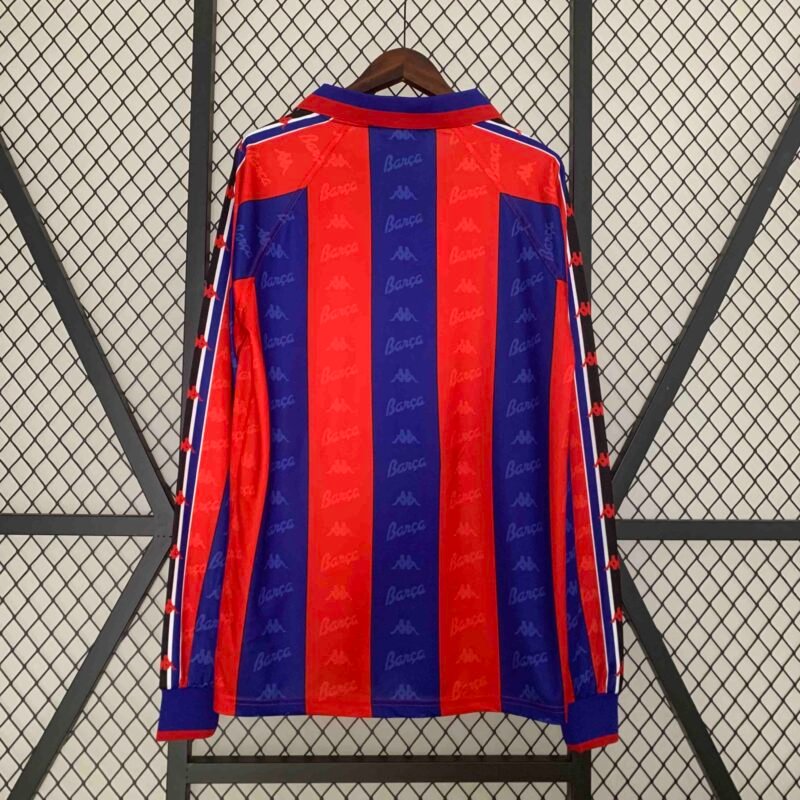 Barcelona Retro Jersey Home Long Sleeve Soccer Shirt 1996-97