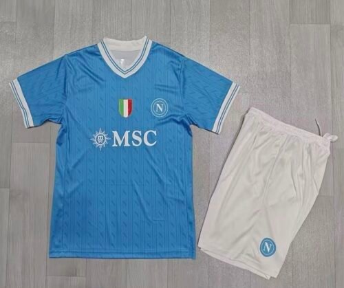 Napoli Soccer Jersey Home Kids Kit Jersey+Shorts 2025-26