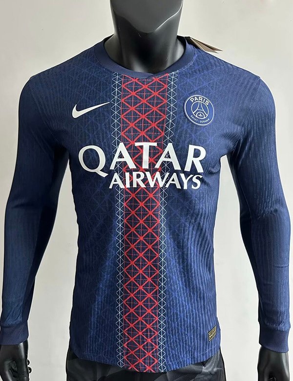 Authentic Soccer Jersey PSG Home Long Sleeve Shirt 2025/26