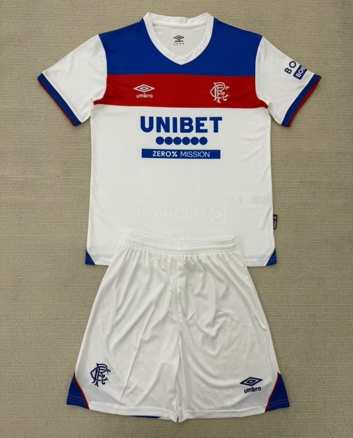 Rangers FC Soccer Jersey Away Kids Kit Jersey+Shorts 2025/26