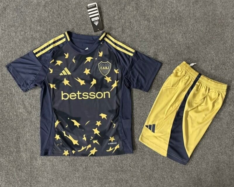 Boca Juniors Soccer Jersey Third Away Kids Kit Jersey+Shorts 2025/26
