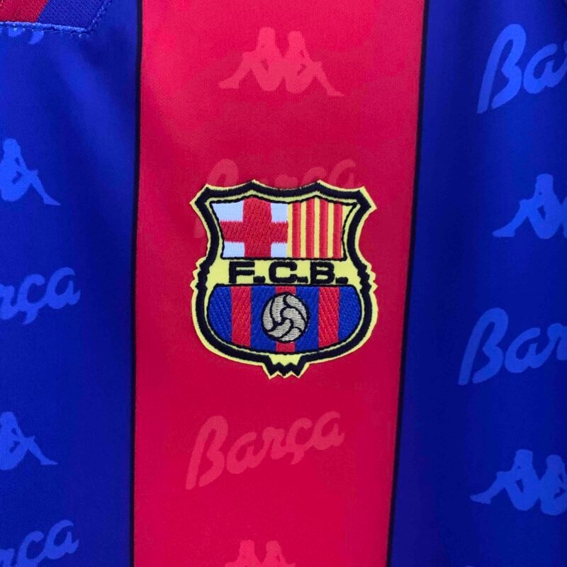 Barcelona Retro Jersey Home Long Sleeve Soccer Shirt 1996-97